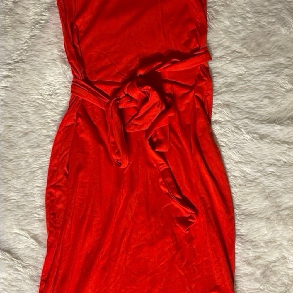 SHEIN Strapless Red Dress